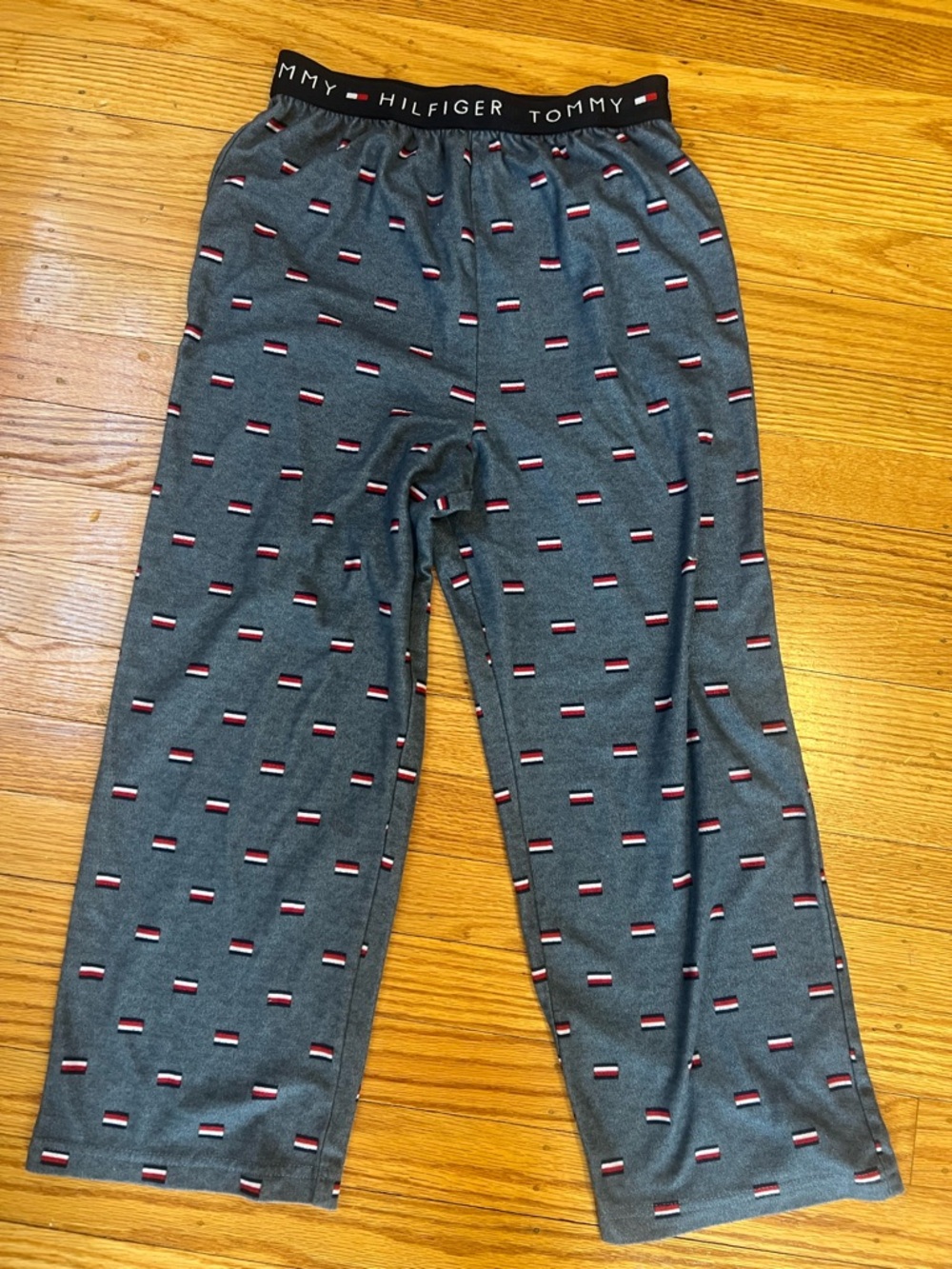 Tommy Hilfiger Gray Pajama Bottoms with Flag Print